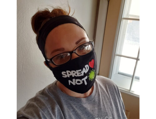 Stacey B. on-call Supervisor sports her new face mask!